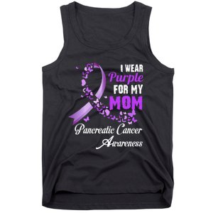 I Wear Purple For My Mom Family Pancreatic Cancer Awareness Tank Top