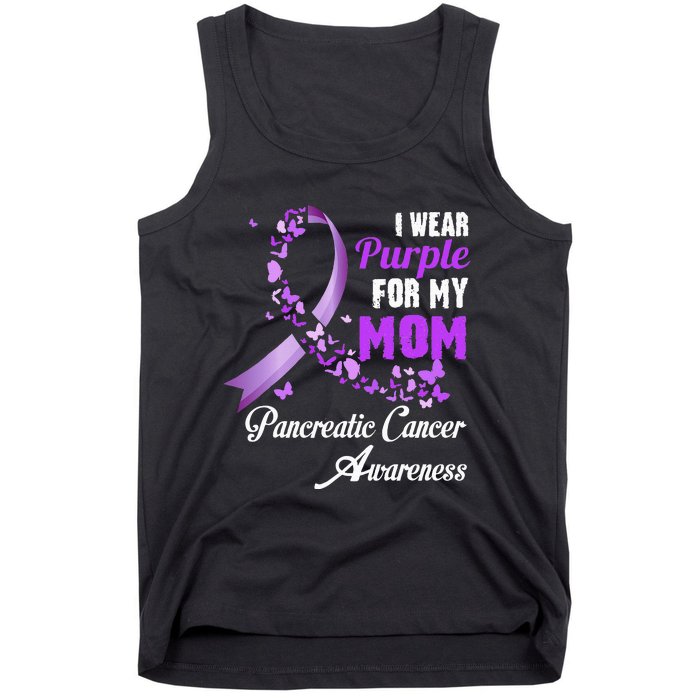 I Wear Purple For My Mom Family Pancreatic Cancer Awareness Tank Top