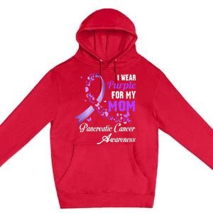 I Wear Purple For My Mom Family Pancreatic Cancer Awareness Premium Pullover Hoodie