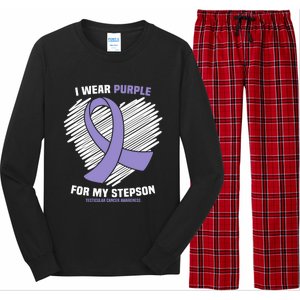 I Wear Purple For My Stepson Testicular Cancer Awareness Meaningful Gift Long Sleeve Pajama Set