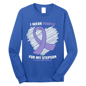 I Wear Purple For My Stepson Testicular Cancer Awareness Meaningful Gift Long Sleeve Shirt