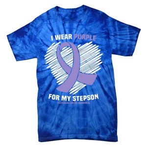 I Wear Purple For My Stepson Testicular Cancer Awareness Meaningful Gift Tie-Dye T-Shirt