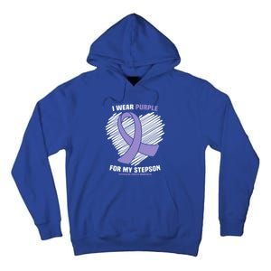 I Wear Purple For My Stepson Testicular Cancer Awareness Meaningful Gift Tall Hoodie