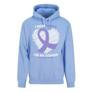 I Wear Purple For My Stepson Testicular Cancer Awareness Meaningful Gift Unisex Surf Hoodie