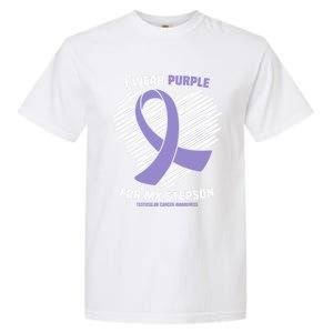 I Wear Purple For My Stepson Testicular Cancer Awareness Meaningful Gift Garment-Dyed Heavyweight T-Shirt