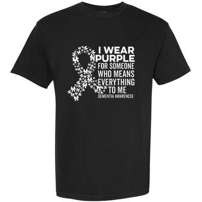 I Wear Purple For Dementia Support Alzheimers Awareness Garment-Dyed Heavyweight T-Shirt