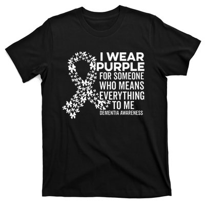 I Wear Purple For Dementia Support Alzheimers Awareness T-Shirt