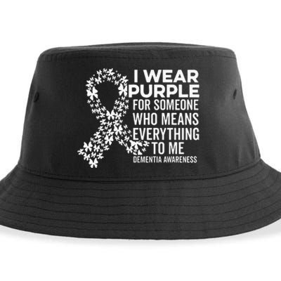 I Wear Purple For Dementia Support Alzheimers Awareness Sustainable Bucket Hat