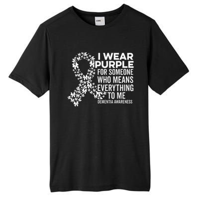 I Wear Purple For Dementia Support Alzheimers Awareness Tall Fusion ChromaSoft Performance T-Shirt