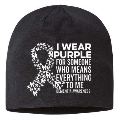 I Wear Purple For Dementia Support Alzheimers Awareness Sustainable Beanie