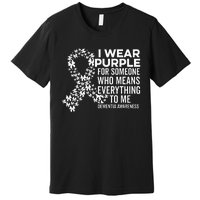 I Wear Purple For Dementia Support Alzheimers Awareness Premium T-Shirt