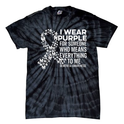 I Wear Purple For Dementia Support Alzheimers Awareness Tie-Dye T-Shirt