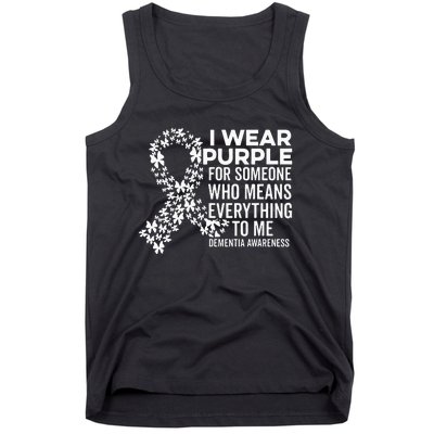 I Wear Purple For Dementia Support Alzheimers Awareness Tank Top