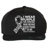 I Wear Purple For Dementia Support Alzheimers Awareness Wool Snapback Cap