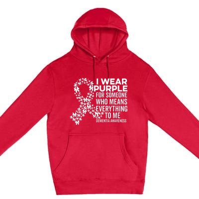 I Wear Purple For Dementia Support Alzheimers Awareness Premium Pullover Hoodie