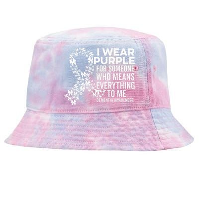 I Wear Purple For Dementia Support Alzheimers Awareness Tie-Dyed Bucket Hat