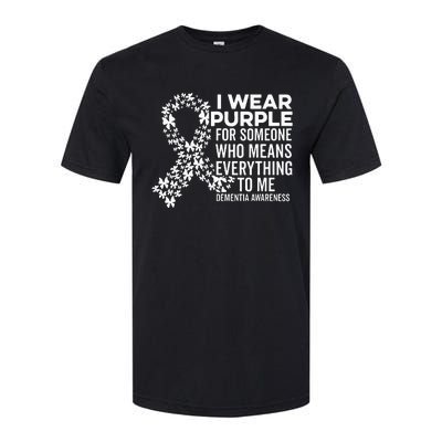 I Wear Purple For Dementia Support Alzheimers Awareness Softstyle CVC T-Shirt