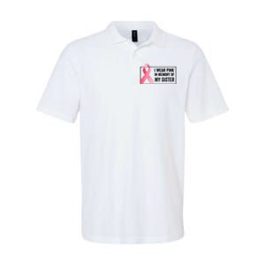 I Wear Pink In Memory Of My Sister Breast Cancer Awareness Softstyle Adult Sport Polo