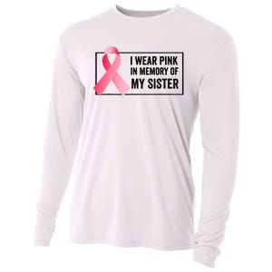 I Wear Pink In Memory Of My Sister Breast Cancer Awareness Cooling Performance Long Sleeve Crew