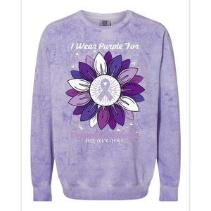 I Wear Purple For Domestic Violence Awareness Month Colorblast Crewneck Sweatshirt