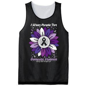 I Wear Purple For Domestic Violence Awareness Month Mesh Reversible Basketball Jersey Tank