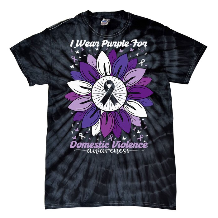 I Wear Purple For Domestic Violence Awareness Month Tie-Dye T-Shirt