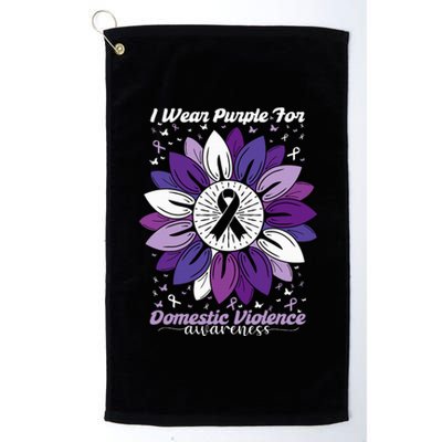 I Wear Purple For Domestic Violence Awareness Month Platinum Collection Golf Towel