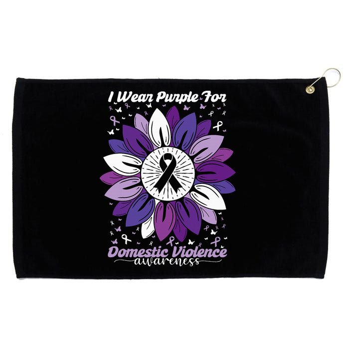 I Wear Purple For Domestic Violence Awareness Month Grommeted Golf Towel