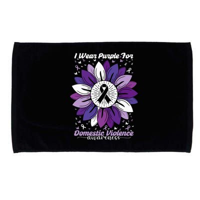 I Wear Purple For Domestic Violence Awareness Month Microfiber Hand Towel