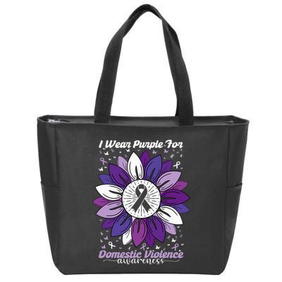 I Wear Purple For Domestic Violence Awareness Month Zip Tote Bag