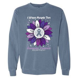 I Wear Purple For Domestic Violence Awareness Month Garment-Dyed Sweatshirt