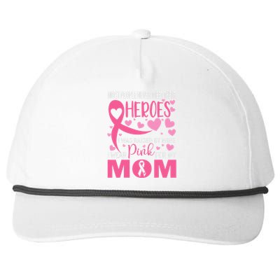 I Wear Pink For My Mom Breast Cancer Awareness Kids Support Snapback Five-Panel Rope Hat