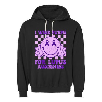 I Wear Purple For Lupus Awareness Garment-Dyed Fleece Hoodie