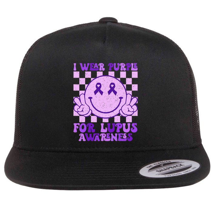 I Wear Purple For Lupus Awareness Flatbill Hat