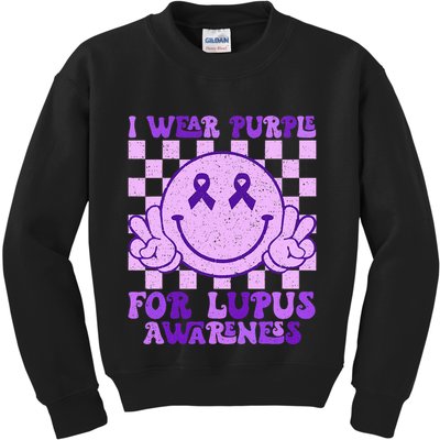 I Wear Purple For Lupus Awareness Kids Sweatshirt