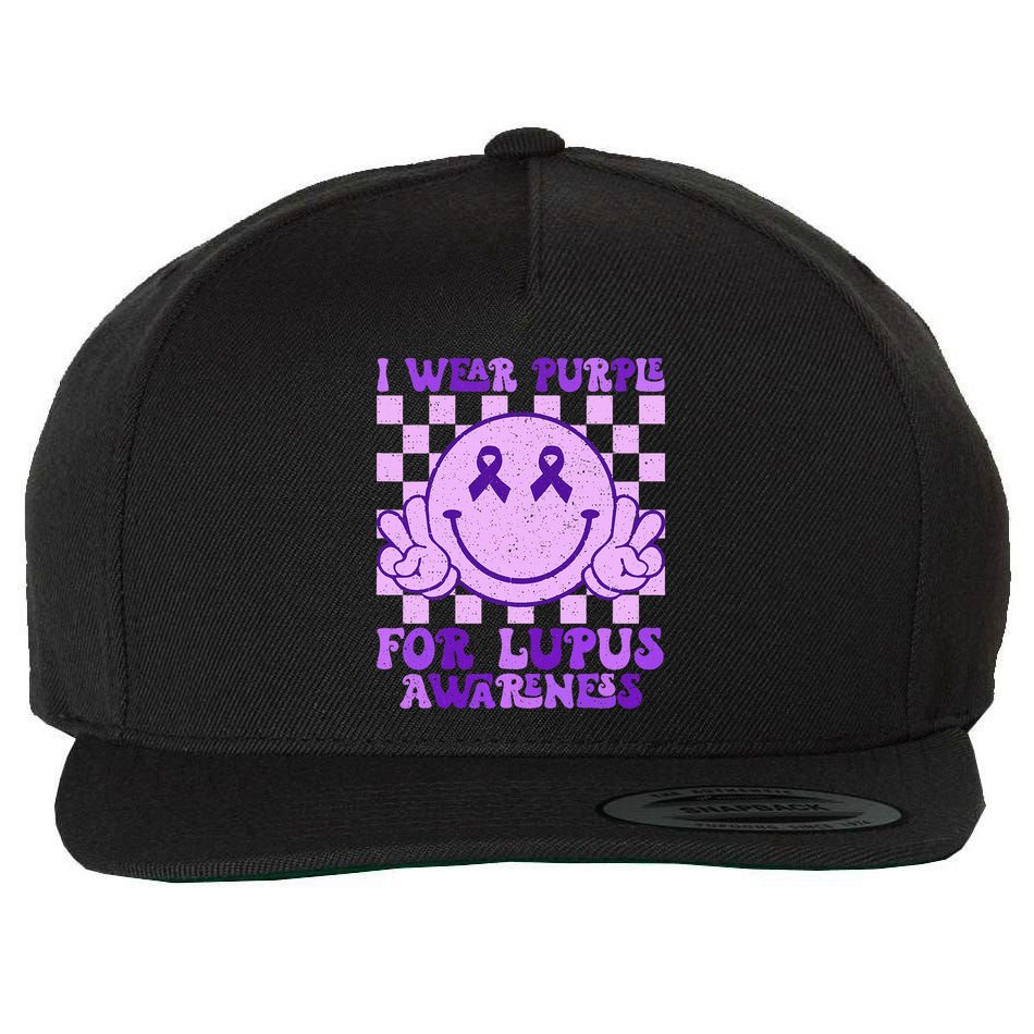 I Wear Purple For Lupus Awareness Wool Snapback Cap