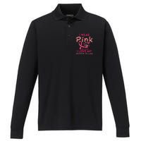 I Wear Pink I Love My Sister In Law Breast Cancer Awareness Performance Long Sleeve Polo