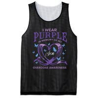 I Wear Purple For My Son Overdose Awareness Mesh Reversible Basketball Jersey Tank