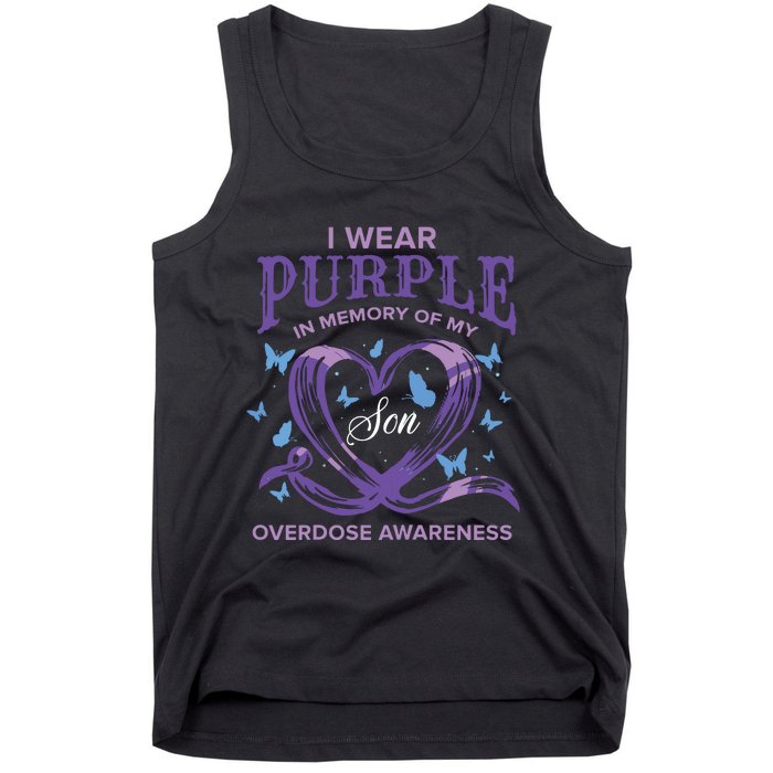 I Wear Purple For My Son Overdose Awareness Tank Top