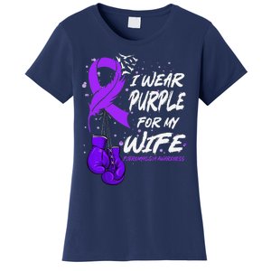 I Wear Purple For My Wife Fibromyalgia Awareness Ribbon Women's T-Shirt