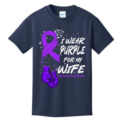 I Wear Purple For My Wife Fibromyalgia Awareness Ribbon Kids T-Shirt