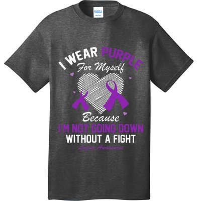 I Wear Purple For Myself Lupus Awareness Heart Purple Ribbon T-Shirt