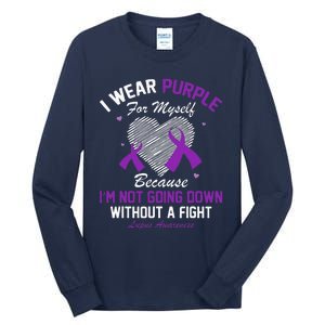 I Wear Purple For Myself Lupus Awareness Heart Purple Ribbon Tall Long Sleeve T-Shirt