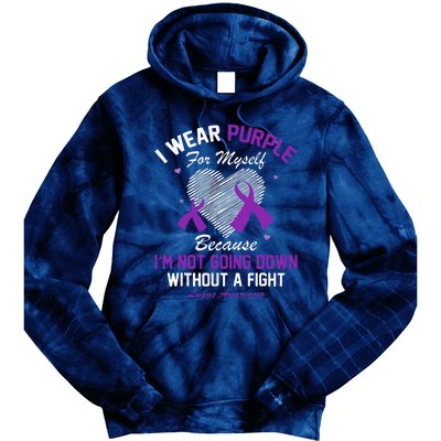 I Wear Purple For Myself Lupus Awareness Heart Purple Ribbon Tie Dye Hoodie