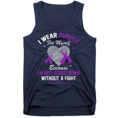 I Wear Purple For Myself Lupus Awareness Heart Purple Ribbon Tank Top