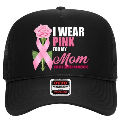 I Wear Pink For My Mom Breast Cancer Floral Ribbon Hat