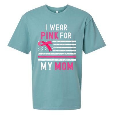 I Wear Pink For My Mom Breast Cancer Awareness Pink Ribbon Sueded Cloud Jersey T-Shirt