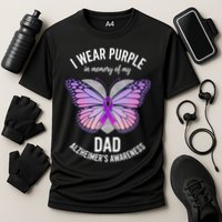 I Wear Purple In Memory Of My Dad Alzheimers Awareness  Cooling Performance Crew T-Shirt