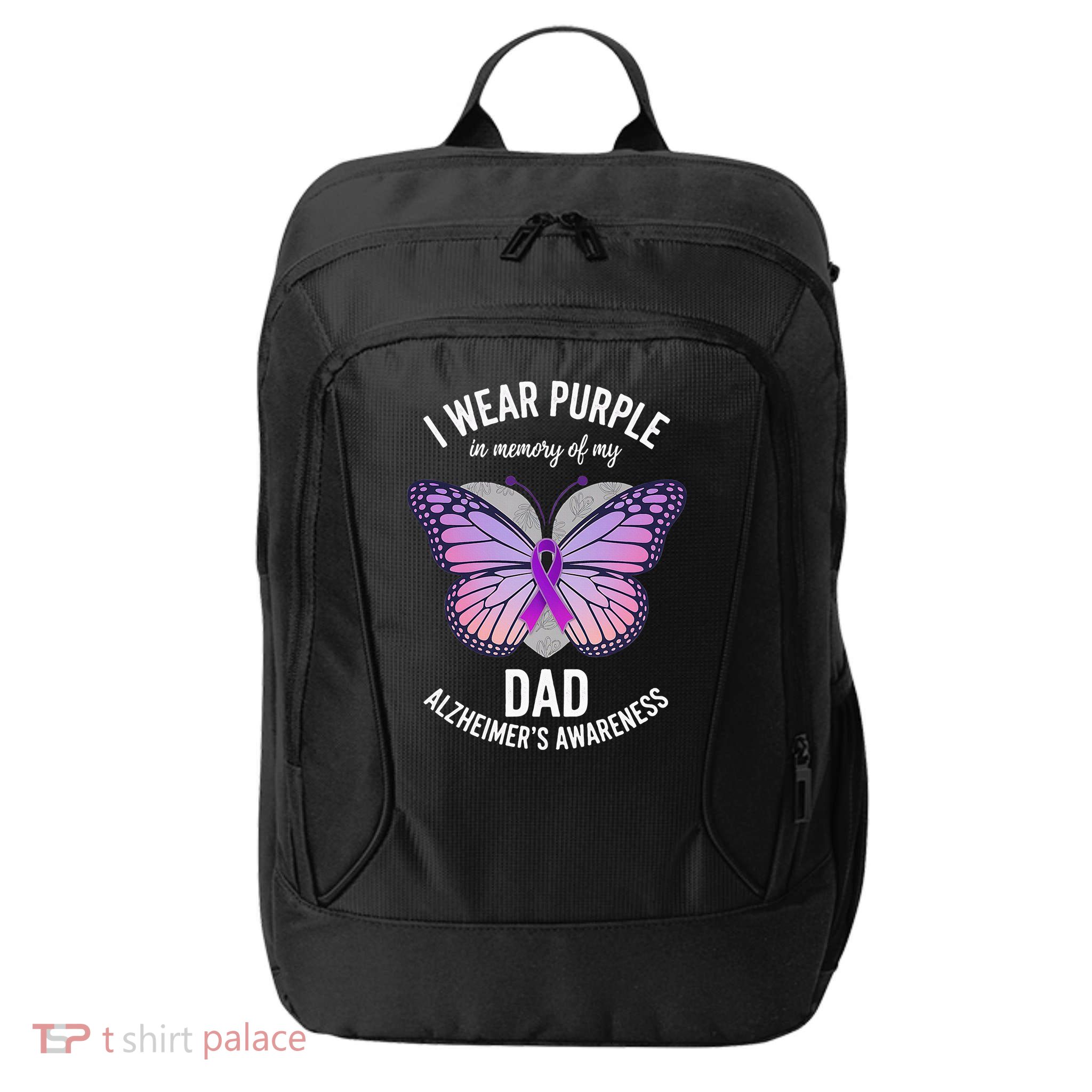 I Wear Purple In Memory Of My Dad Alzheimers Awareness  City Backpack