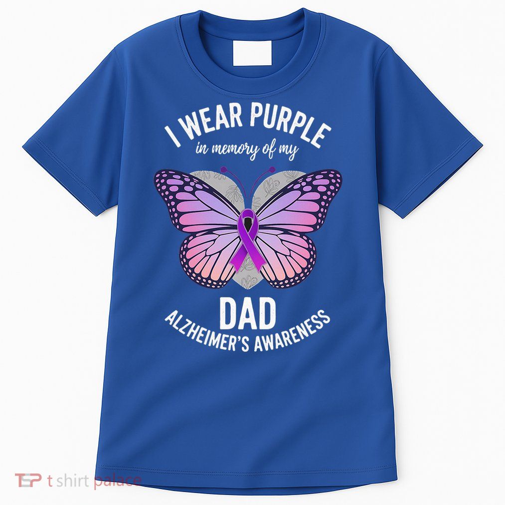 I Wear Purple In Memory Of My Dad Alzheimers Awareness  Tall T-Shirt